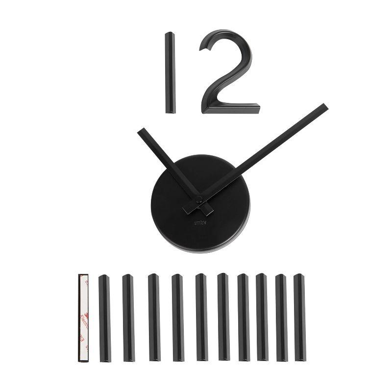 Blink Wall Clock Black - Umbra: Modern Aluminum Analog Display, Indoor Decorative Timepiece