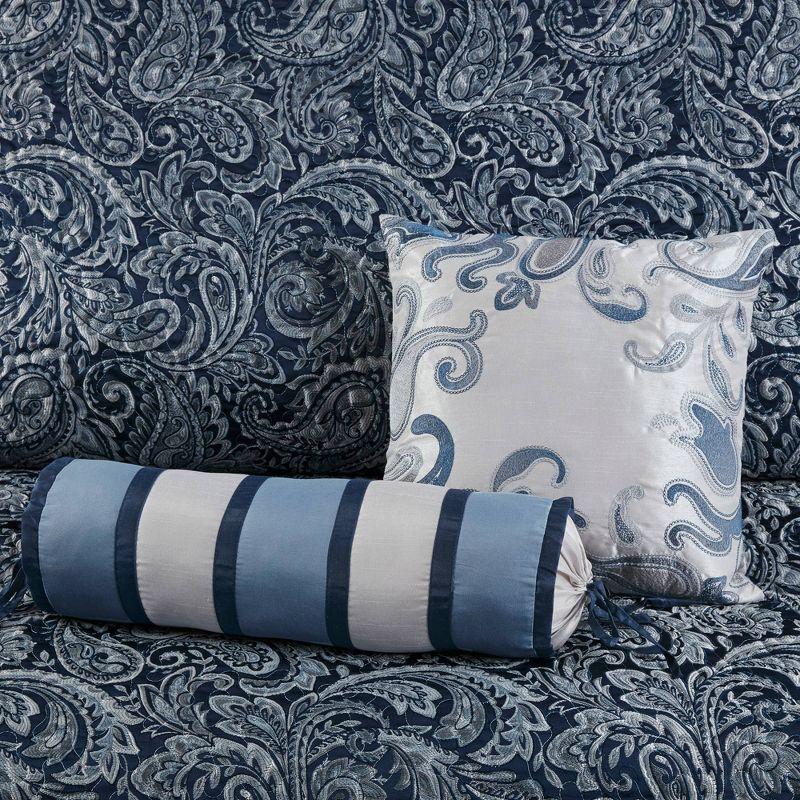 Aubrey 5 Piece Jacquard Bedspread Set with Throw Pillows