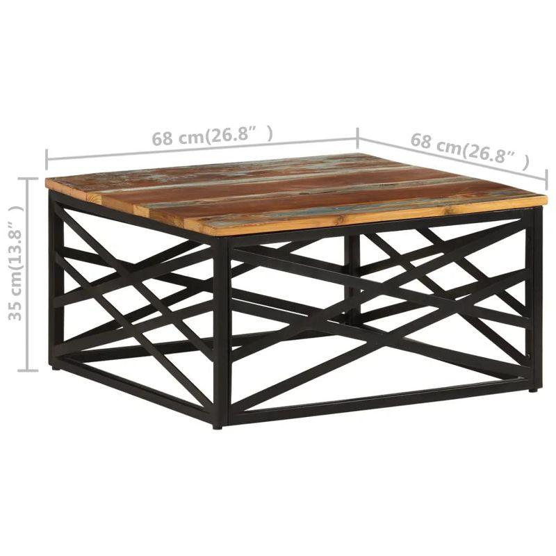 vidaXL Solid Reclaimed Wood Coffee Table with Steel Legs – Industrial Style – Handmade