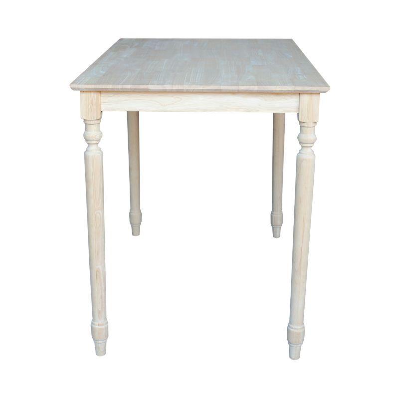 Classic Unfinished Solid Wood Counter Height Dining Table