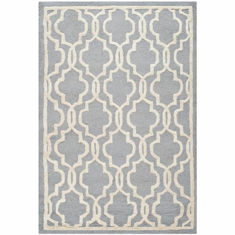 Cambridge CAM131 Tufted Indoor Accent Rug - Silver/Ivory - 3'x5' - Safavieh