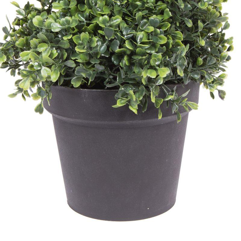 Elegant Outdoor Boxwood Spiral Topiary with White Lights, 72 in