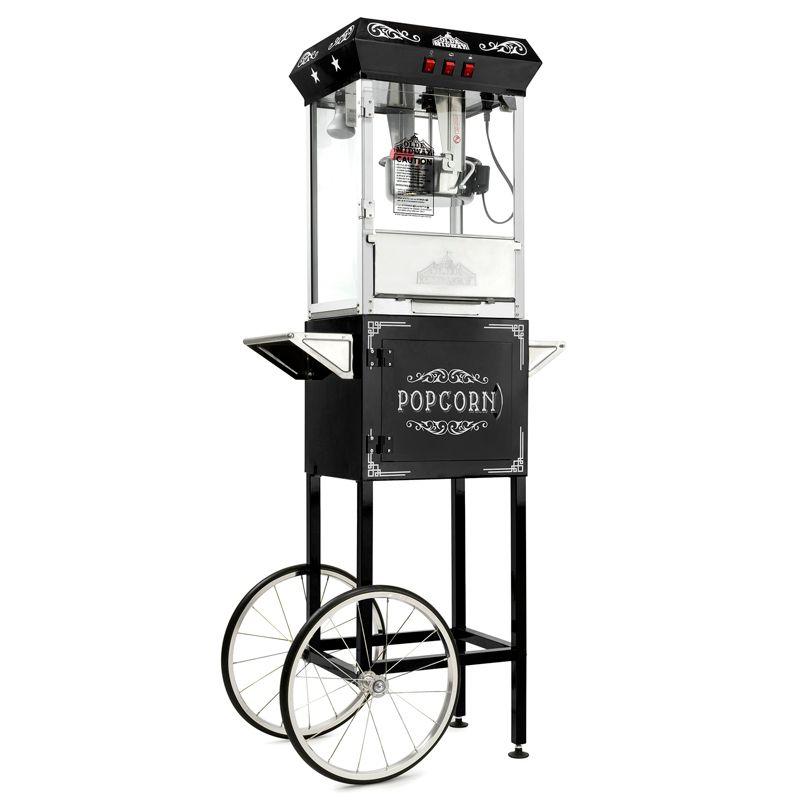 Olde Midway Vintage-Style Popcorn Machine Maker Popper with Cart and 10 Ounce Kettle