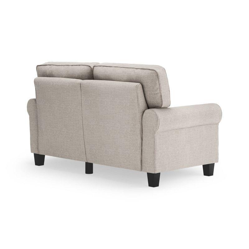 Serta Copenhagen 61" Rolled Arm Sofa, Easy Care Fabric, Soft Pillow Back, Pocket Coil Seat Cushions