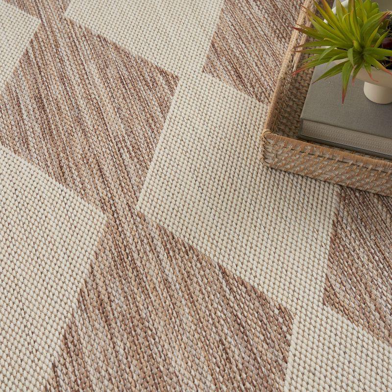 Nourison Positano 8' x 10' Beige Diamond Modern Flatweave Indoor/Outdoor Rug