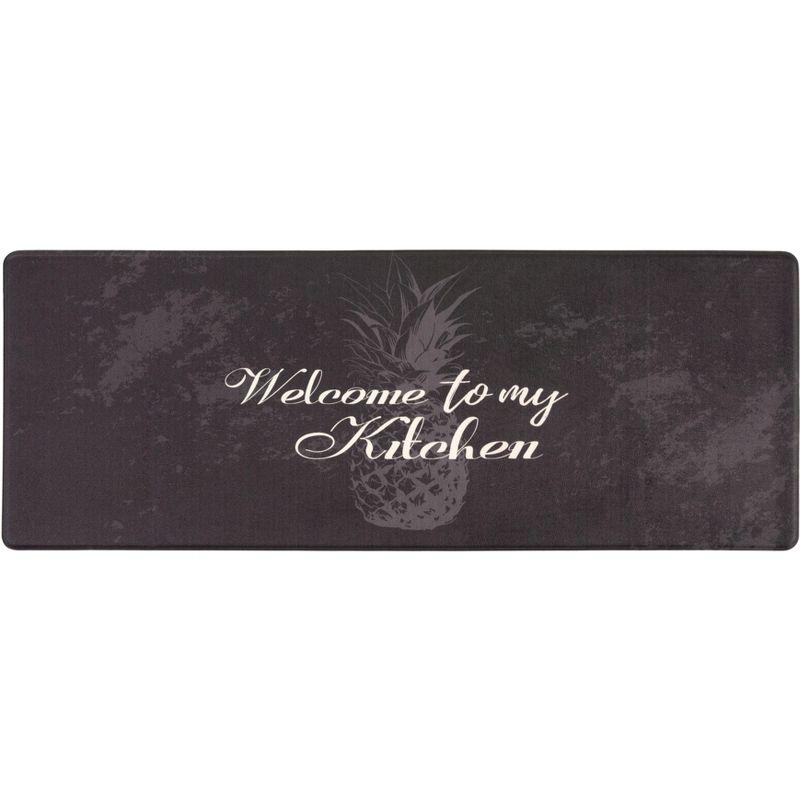 World Rug Gallery Welcome Kitchen Anti Fatigue Standing Mat - Black 18"x47"