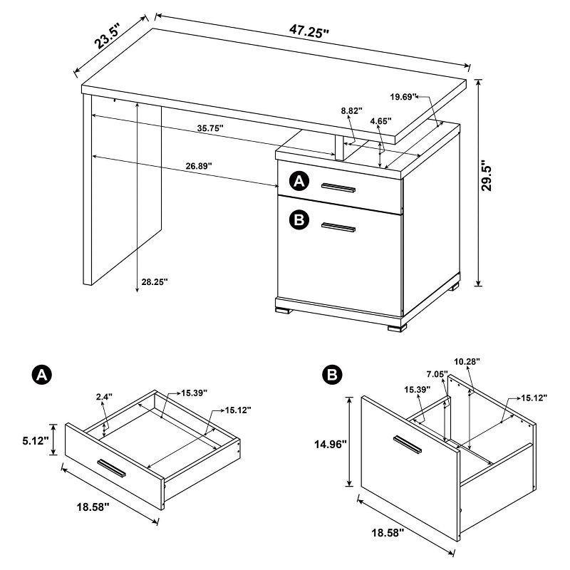 Irving 2 Drawer Office Desk with Reversible Cabinet - Coaster