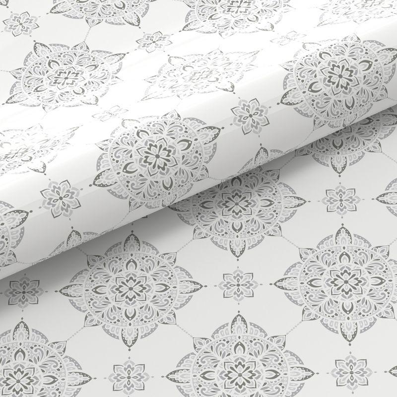 Color Sense Percale Weave Cool & Crisp Cotton Rich Sheet Set, Twin Extra Long, Damask Grey, 4 piece