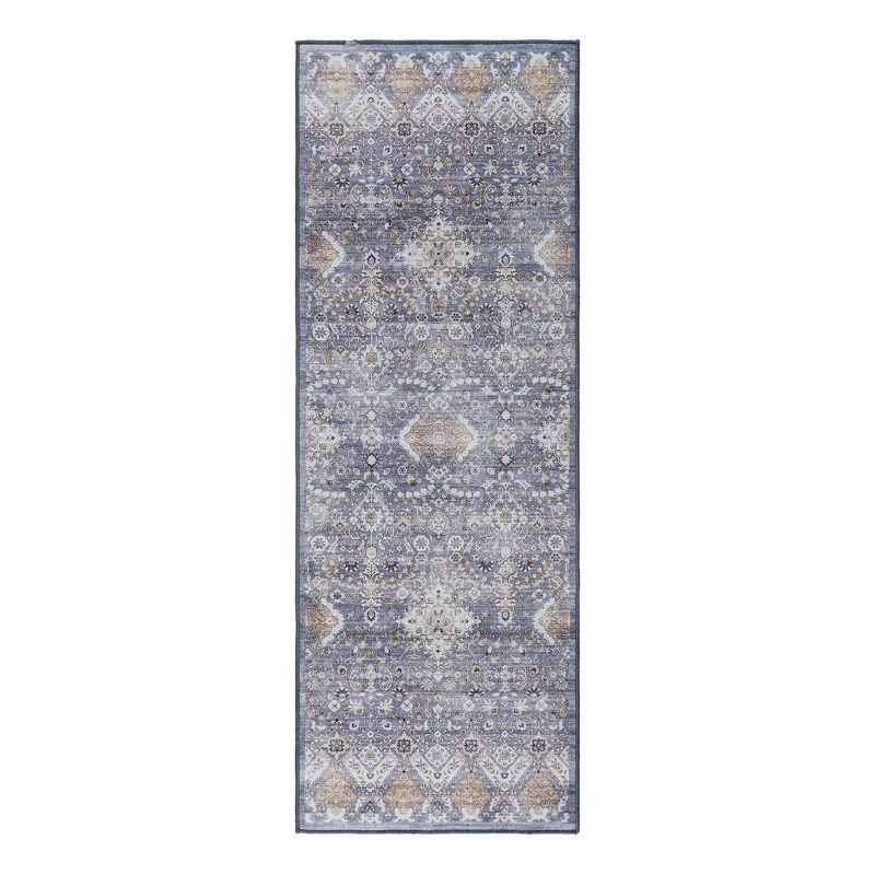 Gertmenian Crystal Print Tanis Gray Polyester Washable Moroccan Bohemian Area Rug