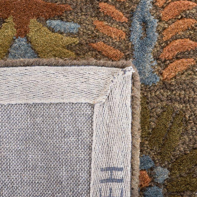 Cambridge 4' x 4' Blue and Beige Hand-Tufted Wool Rug