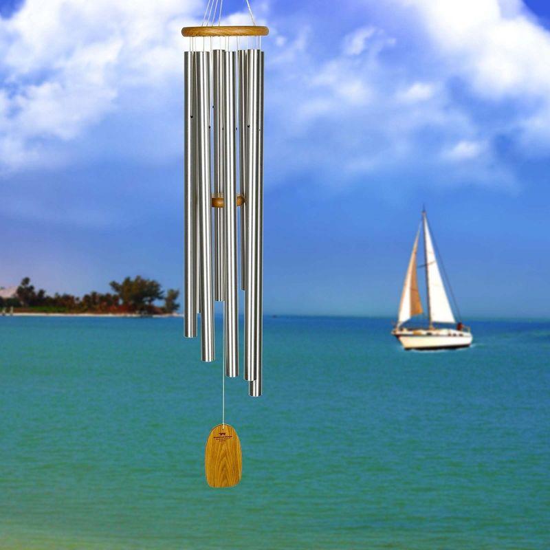 Gregorian Baritone Silver and Ash Wood Wind Chime