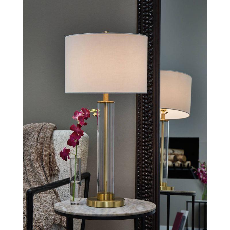 Signature Design by Ashley Orenman Table Lamps: Metallic Finish, Drum Shade, 29.25" Height