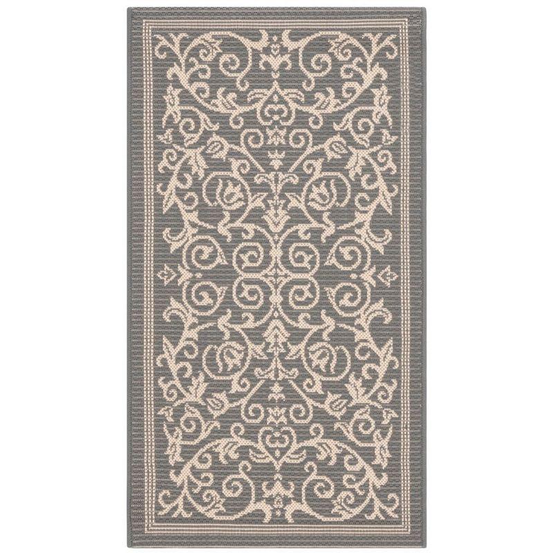 Courtyard CY2098 Power Loomed Indoor and Outdoor Accent Rug - Grey/Natural - 2'x3'7" - Safavieh