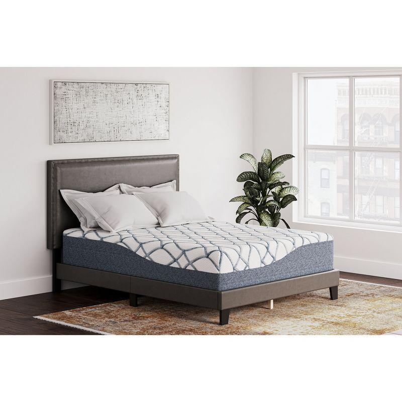 Queen Blue and White Adjustable Memory Foam Mattress