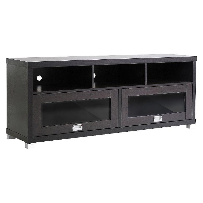 Modern TV Stand for TVs up to 62" Dark Brown - Wholesale Interiors: Entertainment Center with Cable Management