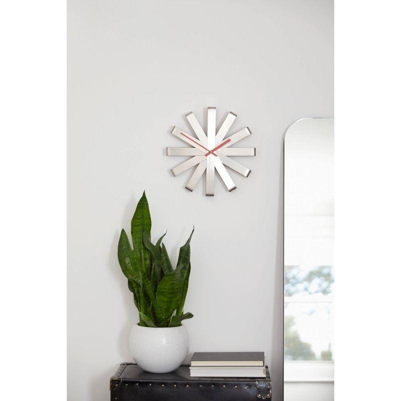 Ribbon 12.75'' Modern Minimalist Steel Wall Clock