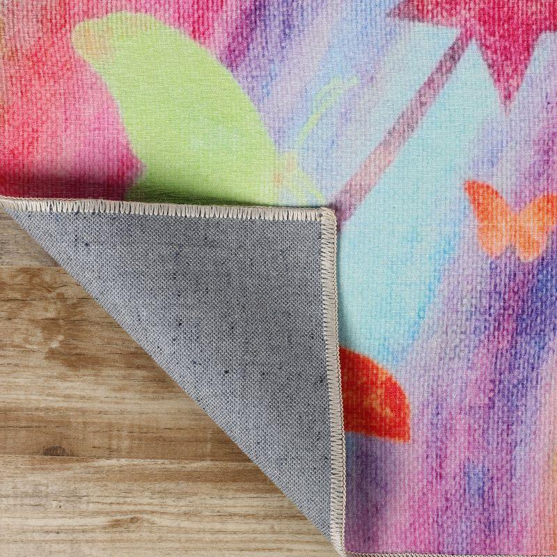 Butterfly Non-Slip Kids Playroom Nursery Washable Indoor Area Rug, 4'x6', Apricot - Blue Nile Mills