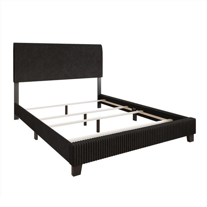 ChaletPosh Queen Size Upholstered Bed In Black Velvet