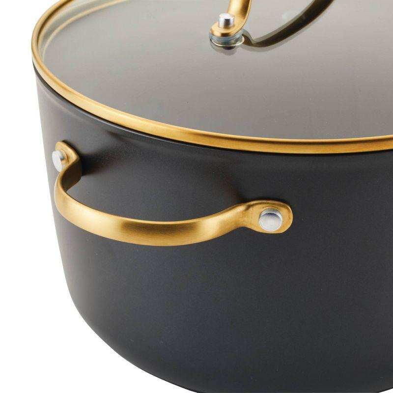 Farberware Forged Induction 6qt Ceramic Nonstick Covered Stock pot: Dishwasher-Safe, Tempered Glass Lid, Stainless Steel Handle