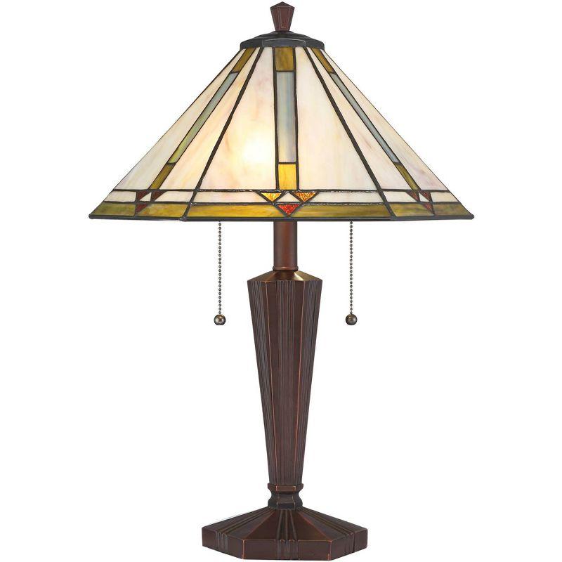 Landford 22" High Bronze Tiffany Style Accent Table Lamp