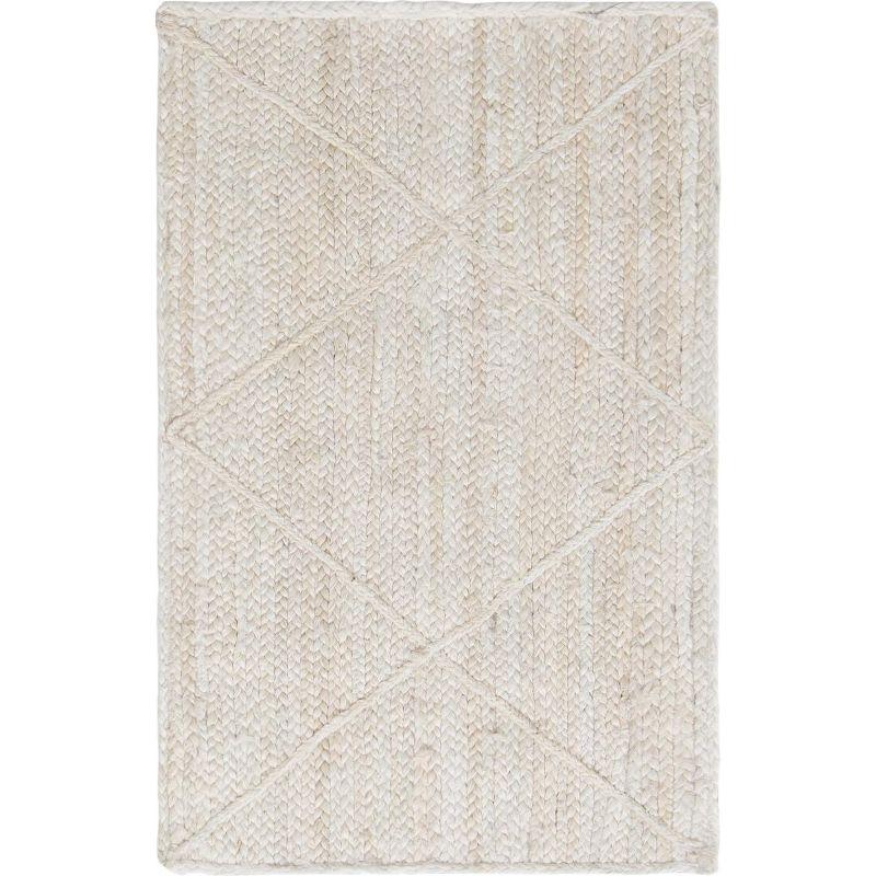 Unique Loom 2' 0 x 3' 1 Braided Jute Ivory Area Rug