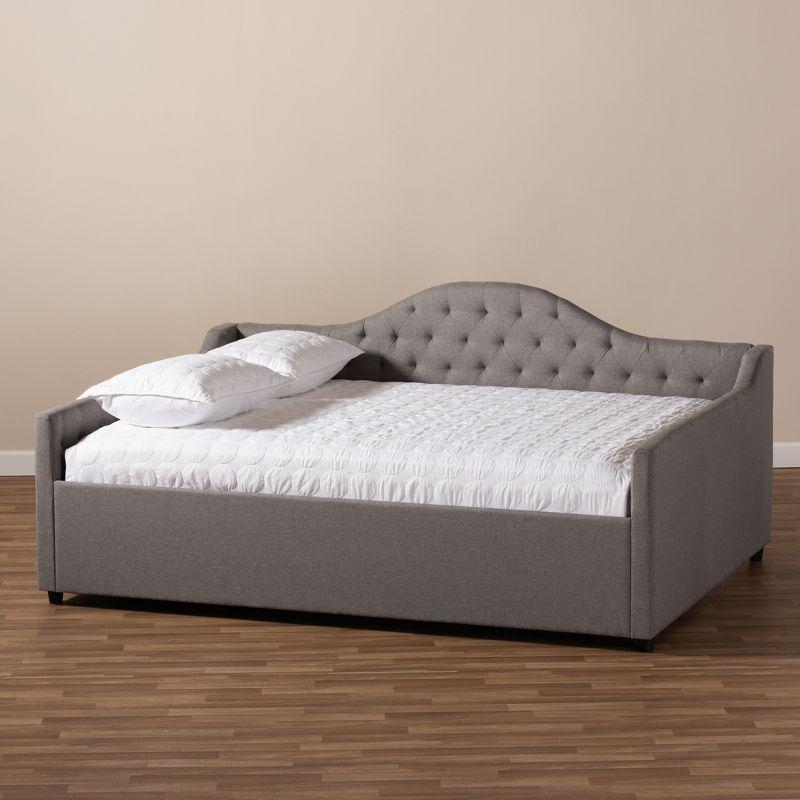 Queen Eliza Daybed Gray - Baxton Studio: Upholstered Platform, No Box Spring Needed, MDF Frame