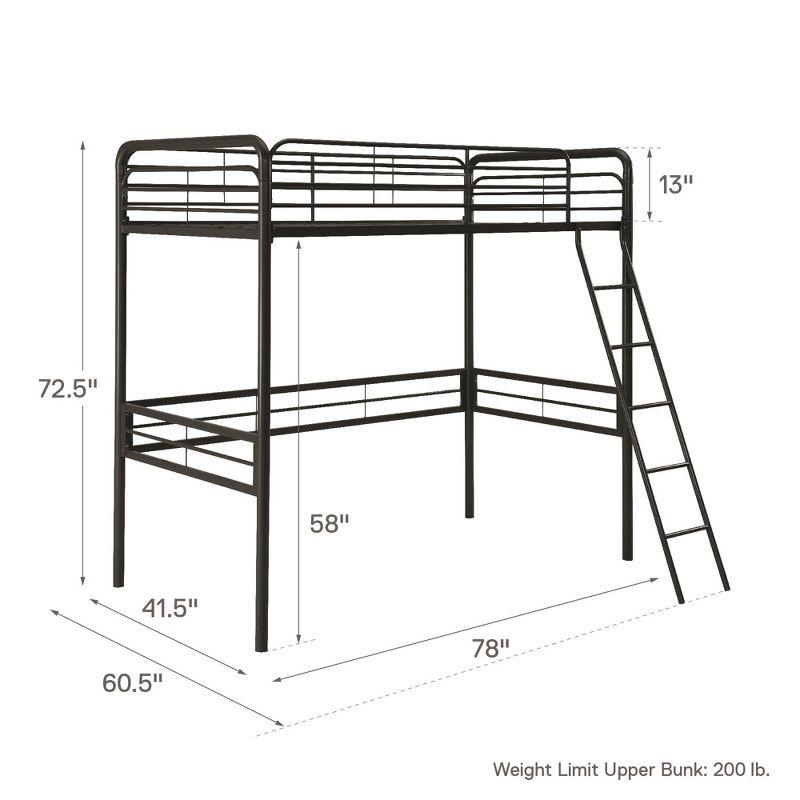 DHP Tommy Twin Metal Loft Bed