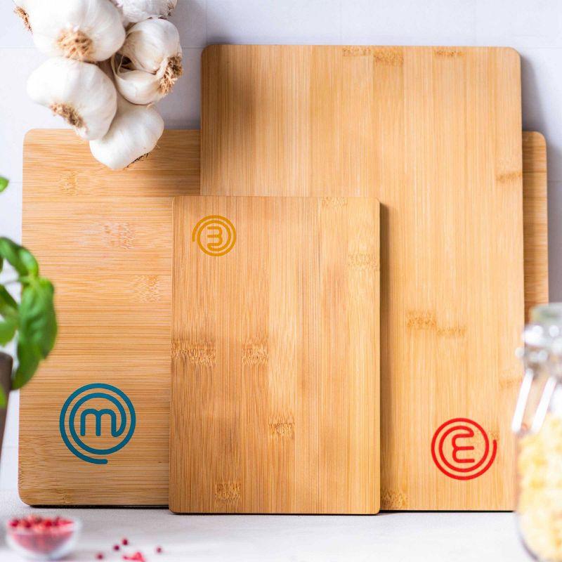 MasterChef 3pc Bamboo Cutting Board Set with Color Coding Vivid Collection