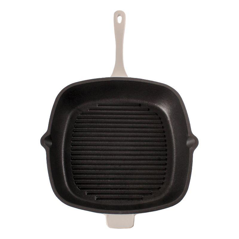 Neo 11" Cast Iron Square Grill Pan, Meringue