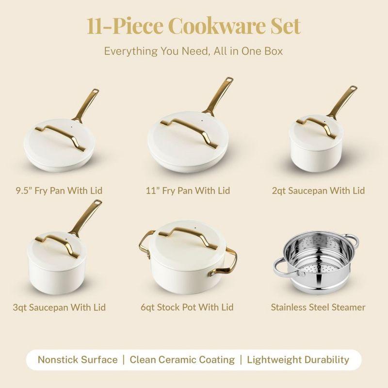Gotham Steel Gotham Steel Modern Collection 11 Pc Cream Nonstick Cookware Set