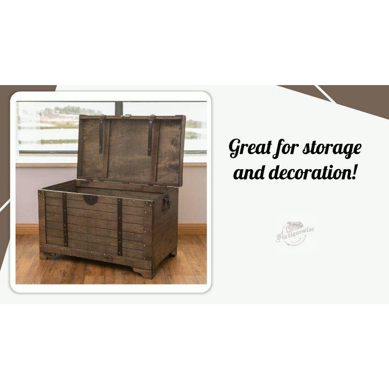 Vintiquewise Old Fashioned Large Natural Wood Storage Trunk and Coffee Table