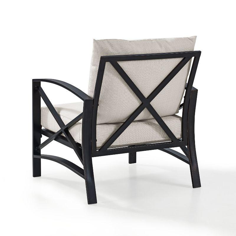 Kaplan Outdoor Arm Chair Oatmeal - Crosley: Patio Furniture, Steel Frame, Weather-Resistant