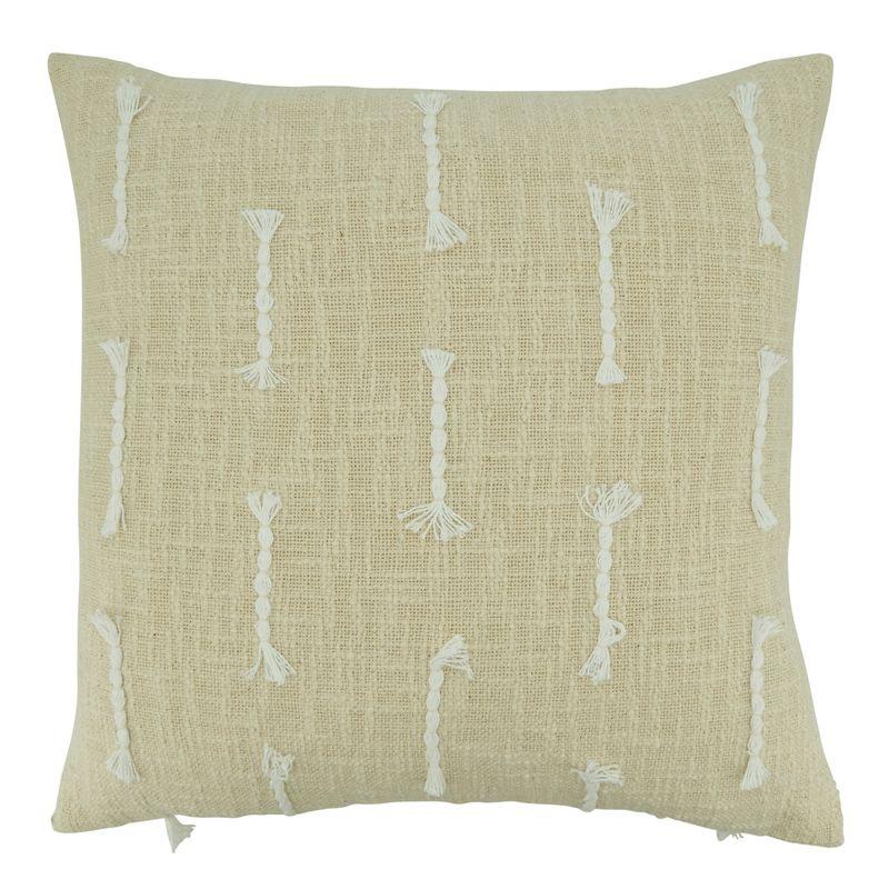 Saro Lifestyle Down Filled Throw Pillow with Frayed Stitch Line Design