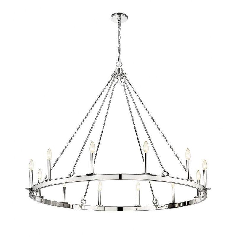 Barclay 12 - Light Dimmable Wagon Wheel Chandelier