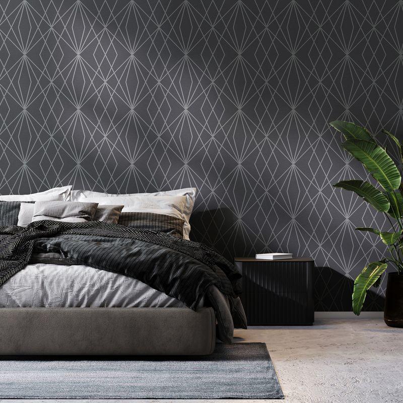 Transform Trellis Grey Peel and Stick Wallpaper