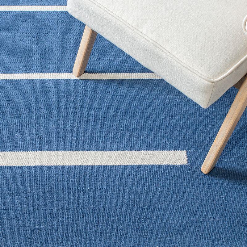 Ivory Cotton Handwoven Square Flat Weave Montauk Rug