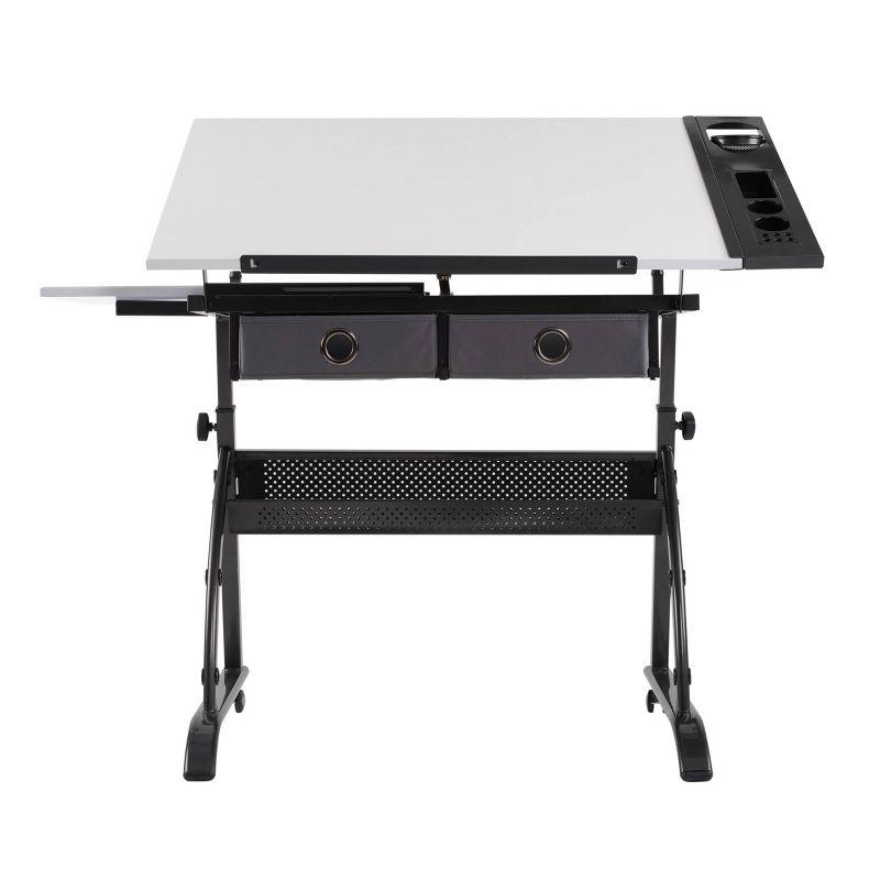 Core Craft Table with Adjustable Top and Metal Storage