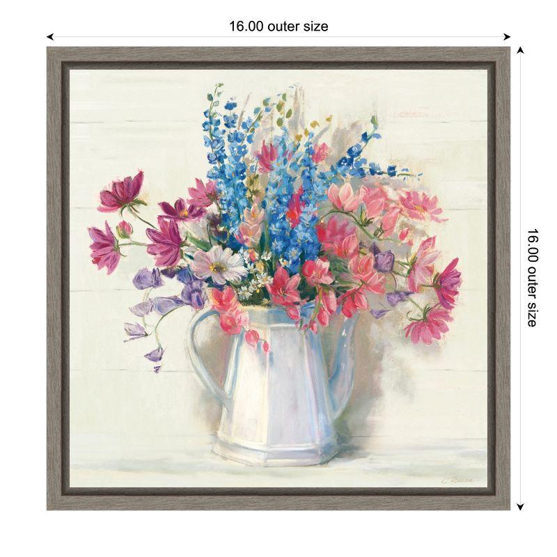 Amanti Art Ironstone Bouquet I Bright by Carol Rowan Canvas Wall Art Print Framed 16 x 16-in.