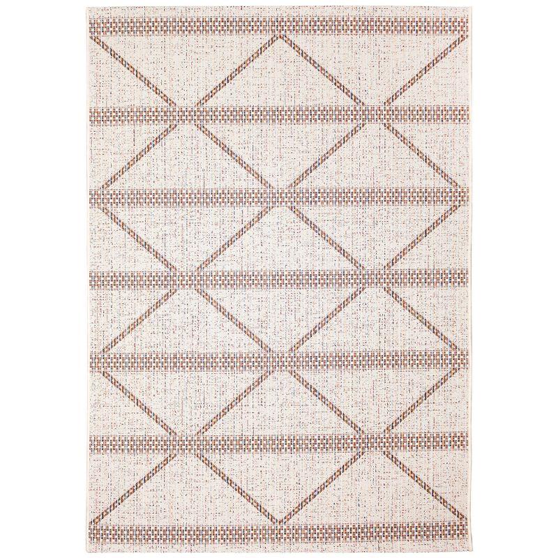 Liora Manne Avena Diamond Stripe Indoor/Outdoor Rug Ivory 3'3" x 4'11"