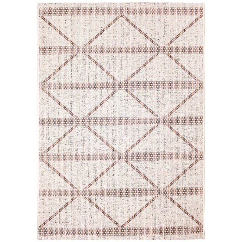 Avena Ivory Diamond Flatwoven Indoor/Outdoor Rug, 3'3" x 4'11"