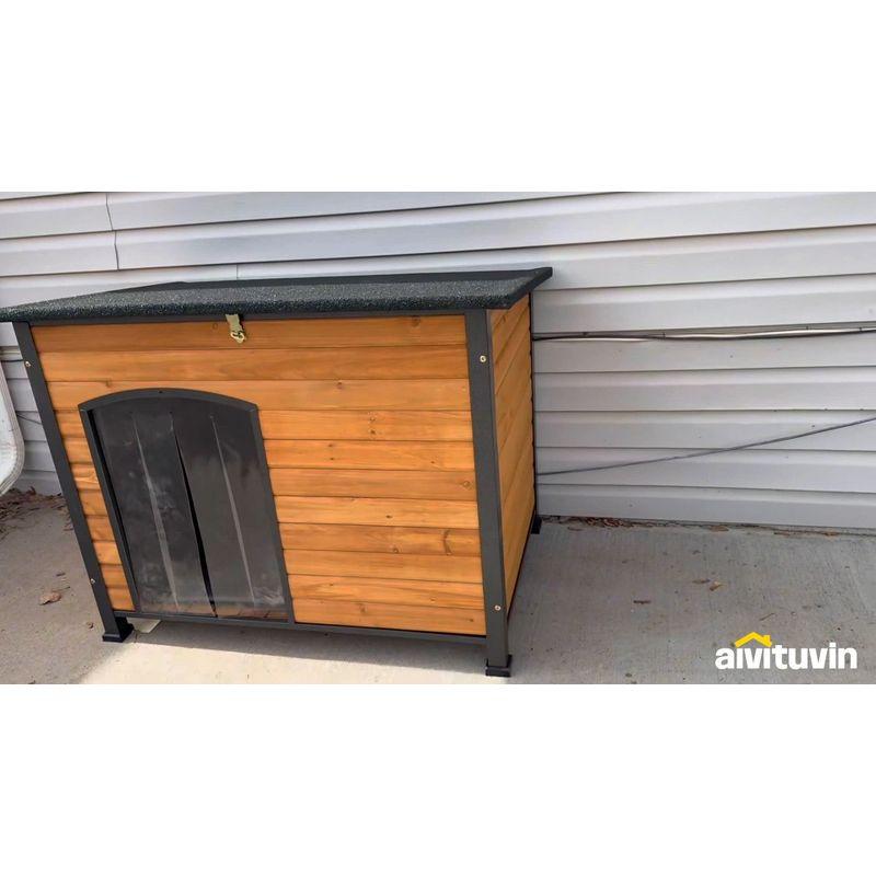 Aivituvin-AIR86-IN Large Insulated Dog House Off-White 43.3"(L) x 29.4" (W) x 33.4"(H)