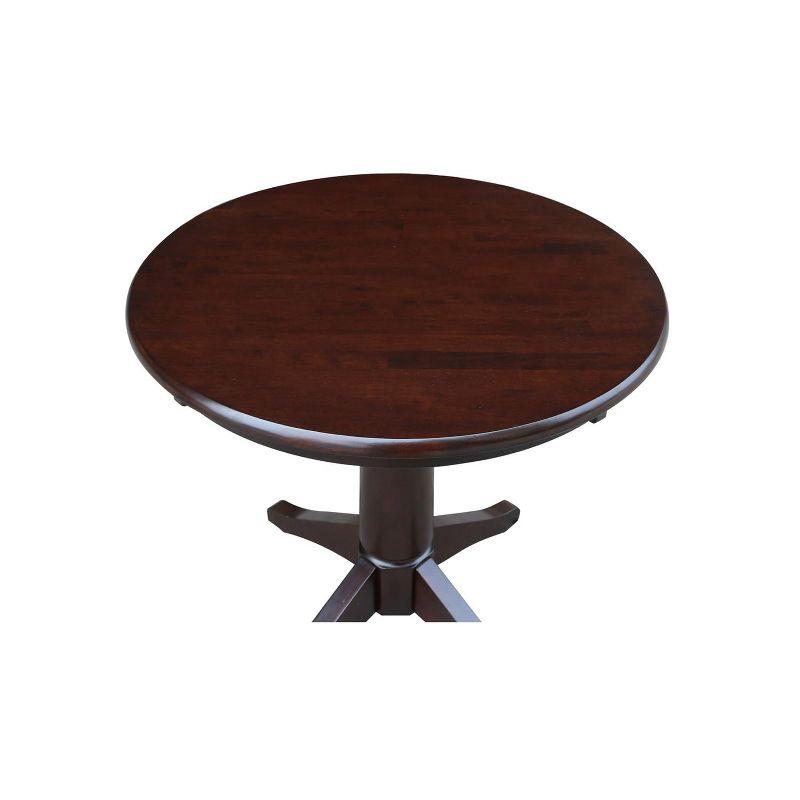 International Concepts 30" Round Top Pedestal Table-28.9" H, Rich Mocha