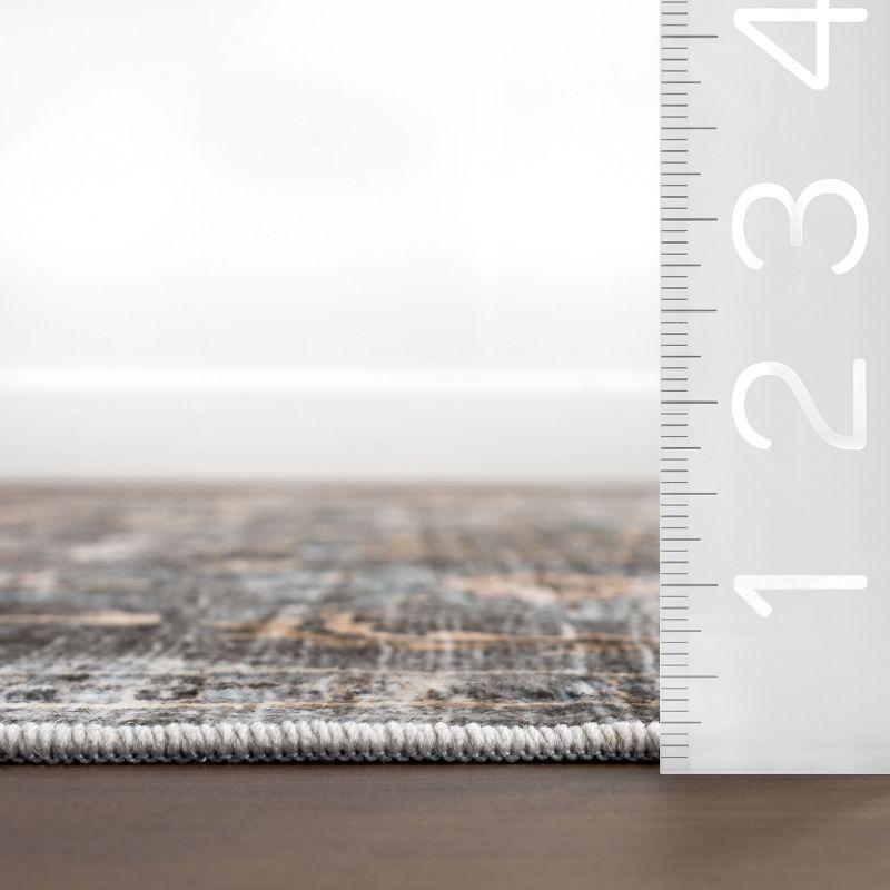 Nuloom Benica Multi Medallion Machine Washable Indoor Area Rug, 8' x 10', Greys