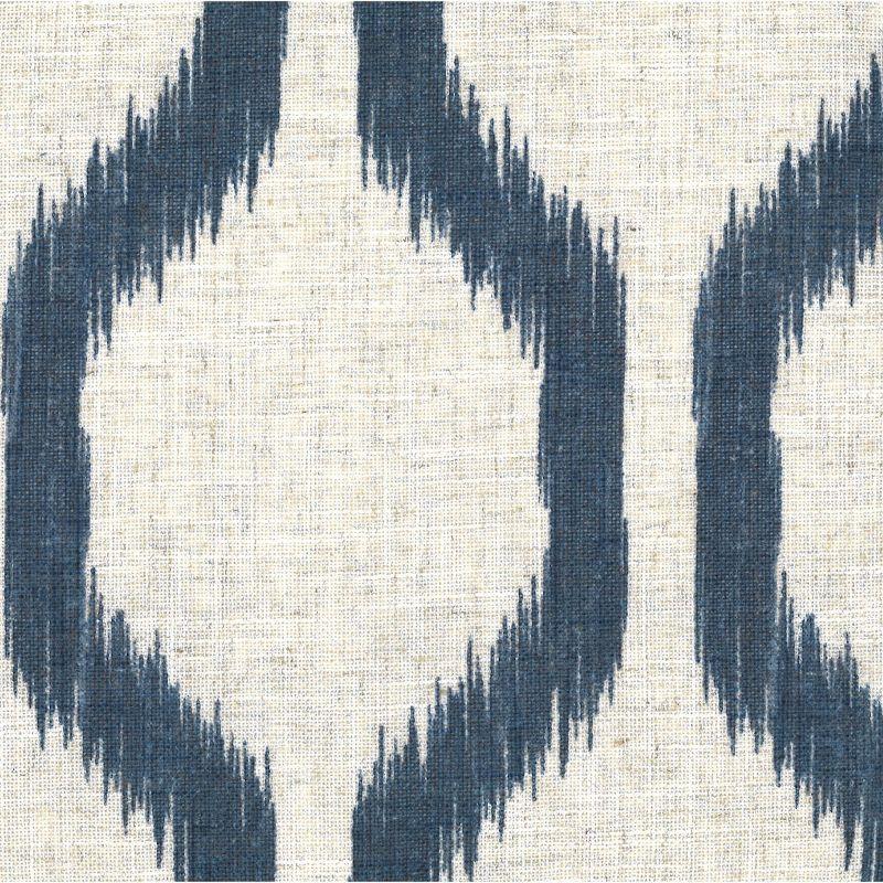 Indigo Ikat Geometric Blackout Grommet Linen Curtains