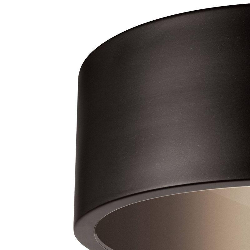 1 Light Teagan Outdoor Indoor Flush Mount Ceiling Dark Bronze - Globe Electric: ETL Listed, Glass Shade, Metal Body