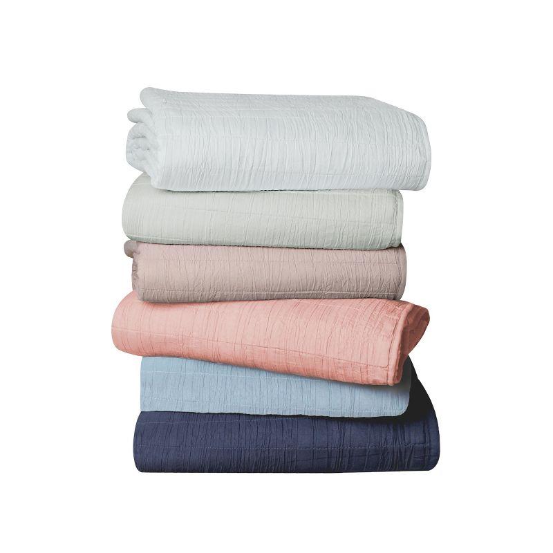 Swift Home Ultra Soft Crinkle Washed Microfiber 3-Piece Quilt Set