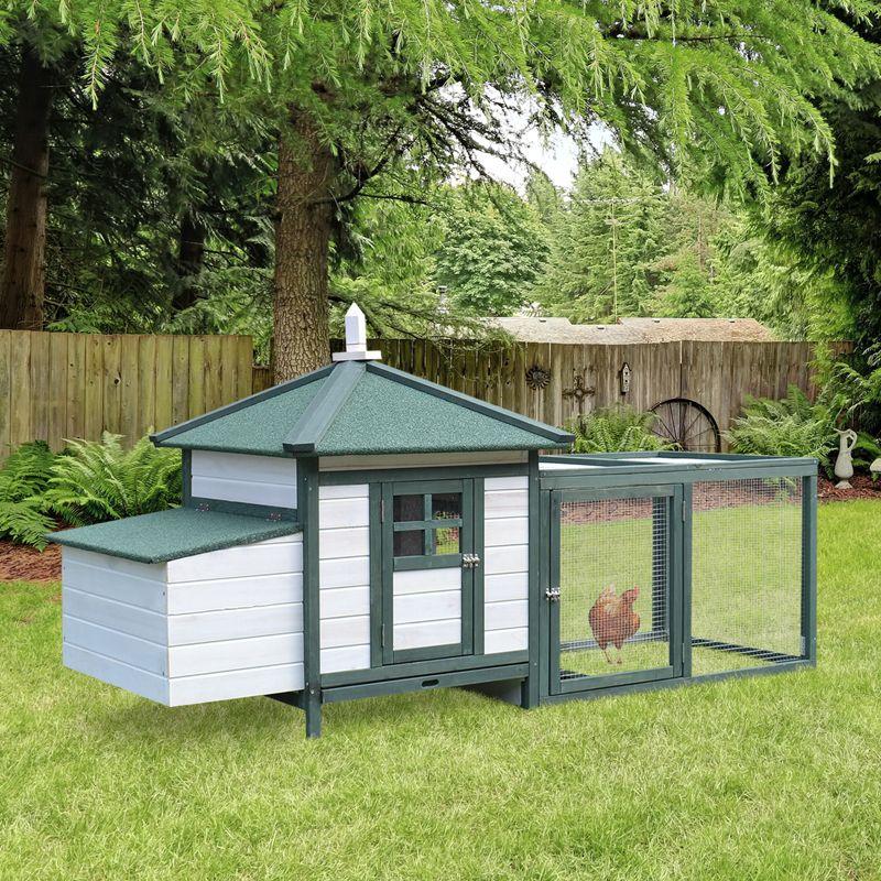 Ophelia & Co. Pawhut 77" Wooden Chicken Coop With Nesting Box, Cute Outdoor Hen House With Removable Tray, Ramp Run, For Garden Backyard, Natural