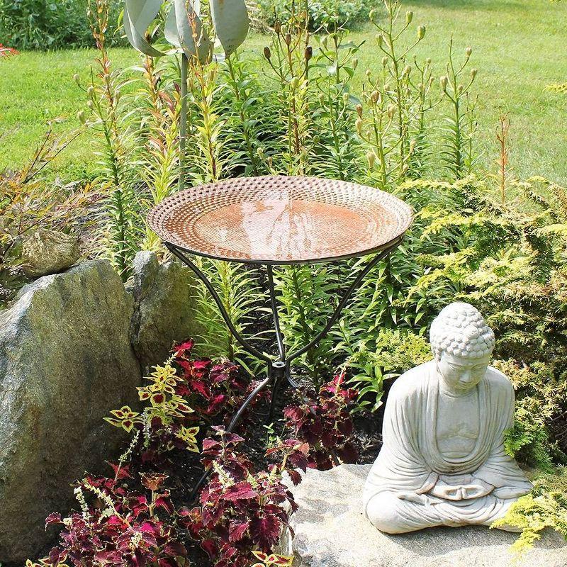 2" Classic Hammered Texture Birdbath with Wide Rim - Achla Designs: Solid Brass, Weather-Resistant