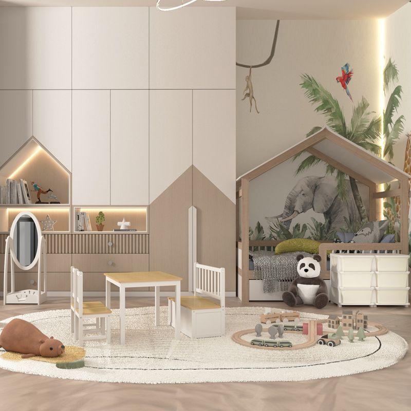 Qaba 3 Tier Kids Storage Unit w/ 6 Drawers Chest Toy Organizer Plastic Bins for Kids Bedroom Nursery Living Room for Boys Girls Toddlers, Cream