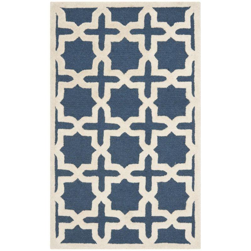 Cambridge CAM125 Tufted Indoor Accent Rug - Navy Blue/Ivory - 3'x5' - Safavieh